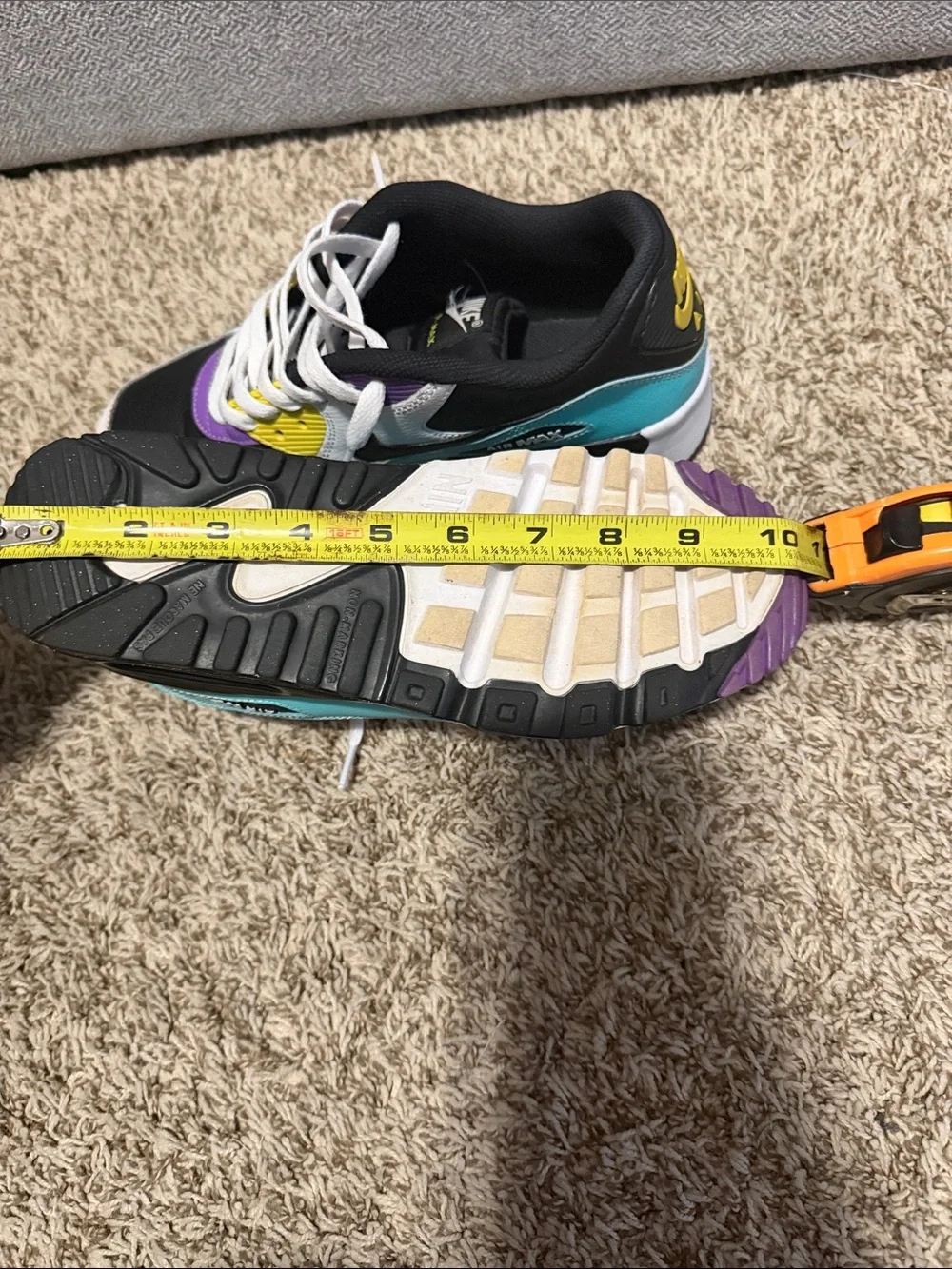 Nike Big Kids Air Max Sneakers - Teal/Black/White/Purple/Yellow